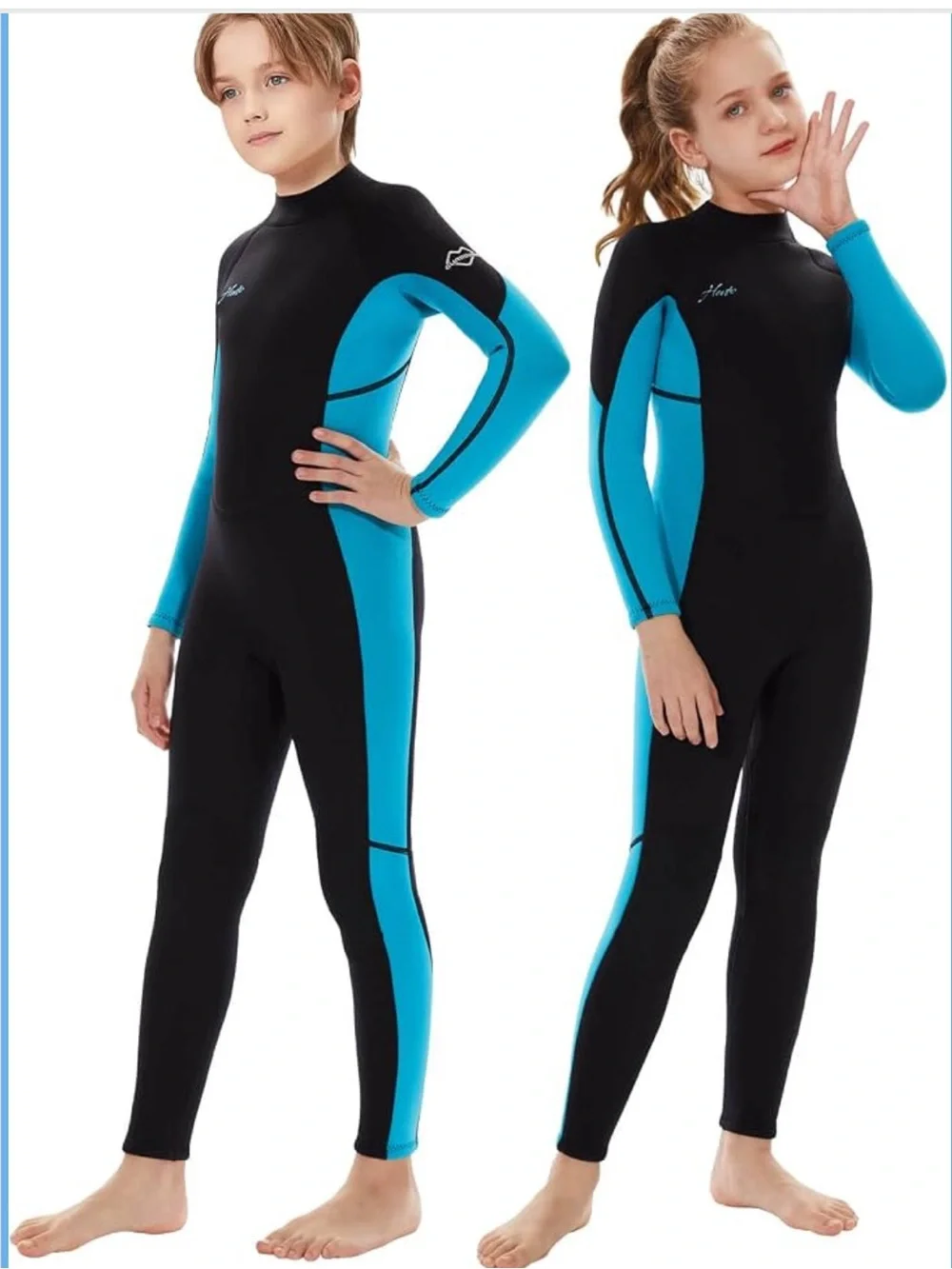 NWT Hevto Kids Wetsuit 3/2mm Neoprene Full Suit Back Zip for Boys Girls Size 4